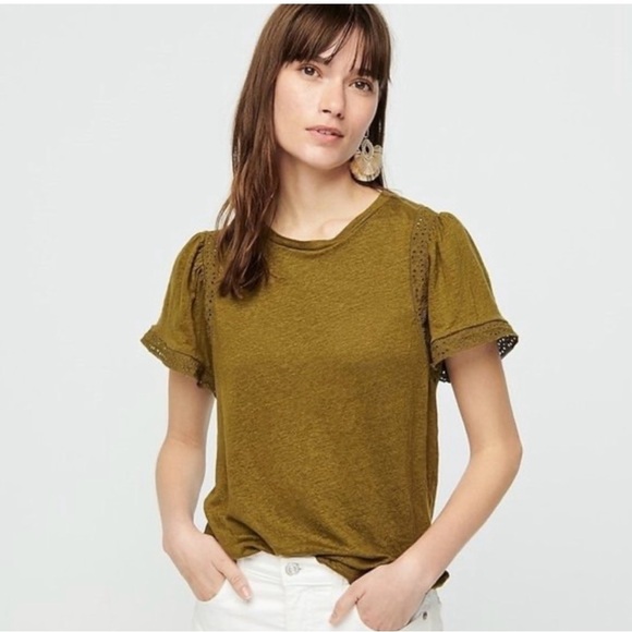 NWOT J. Crew White Eyelet Short Sleeve Top, Size Medium - Picture 12 of 12